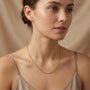 14K Gold Dainty Diamond Cut Flat Cable Link Chain model still