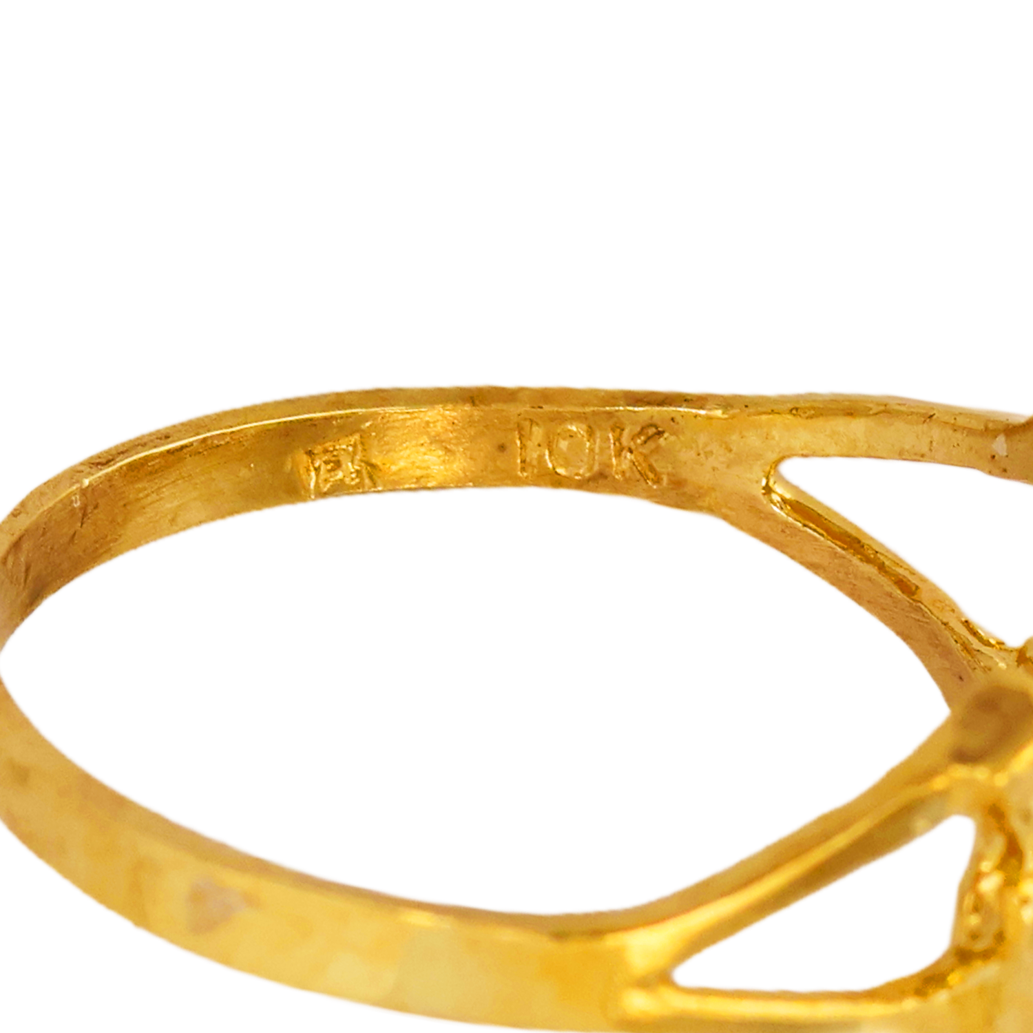 10K Yellow Gold Elephant Figure Statement Ring
