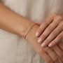 14K Yellow Gold Dainty Box Chain Bracelet model still