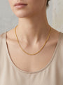 14K Yellow Gold Dainty C Link Chain Necklace model still