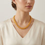 10279 - 18K YG Mesh Woven Chain w/ Gold Bead Necklace model still