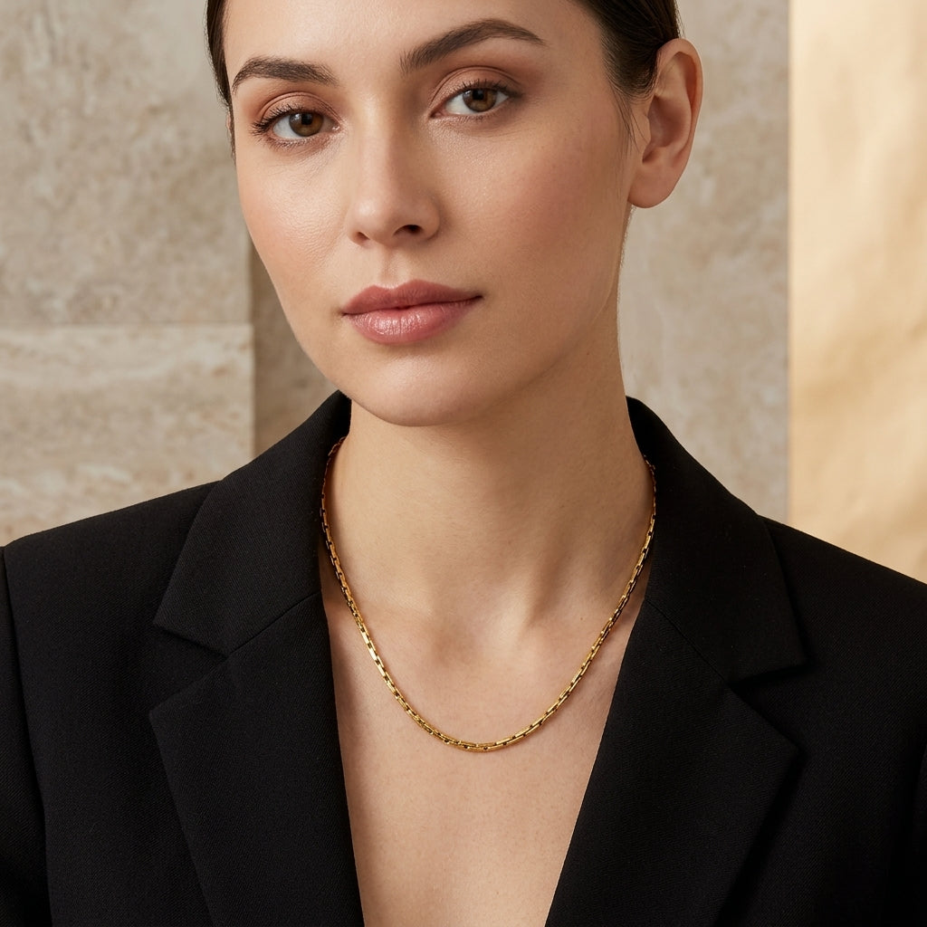 14K Gold French Cable Link Chain model still