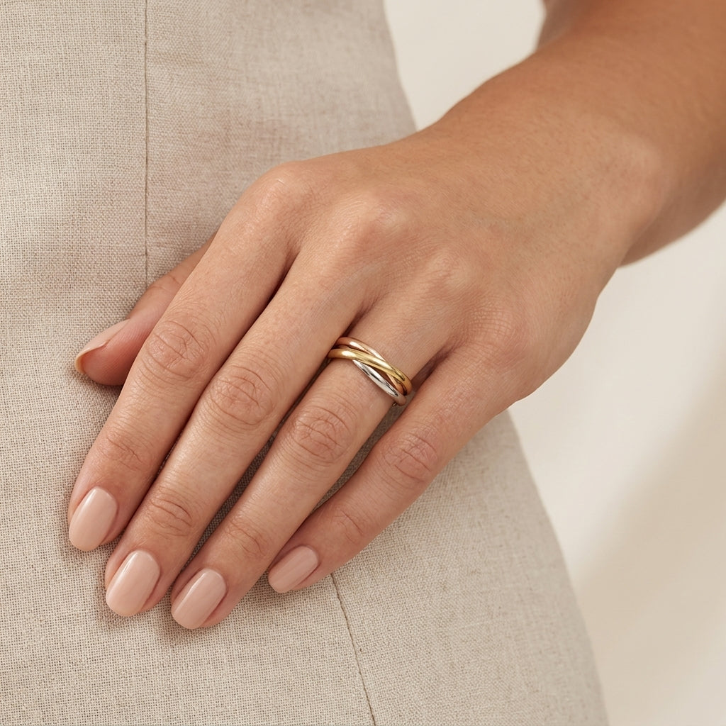 14K Unique Tri-Color Ring model still