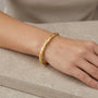 14K Diamond-Cut Geometric Bangle Bracelet model still