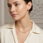 14K Gold Dainty Micro Figaro Link Chain Choker Necklace model still