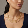 10247 - 18K YG Triple Strand Omega Link Collar Necklace model still