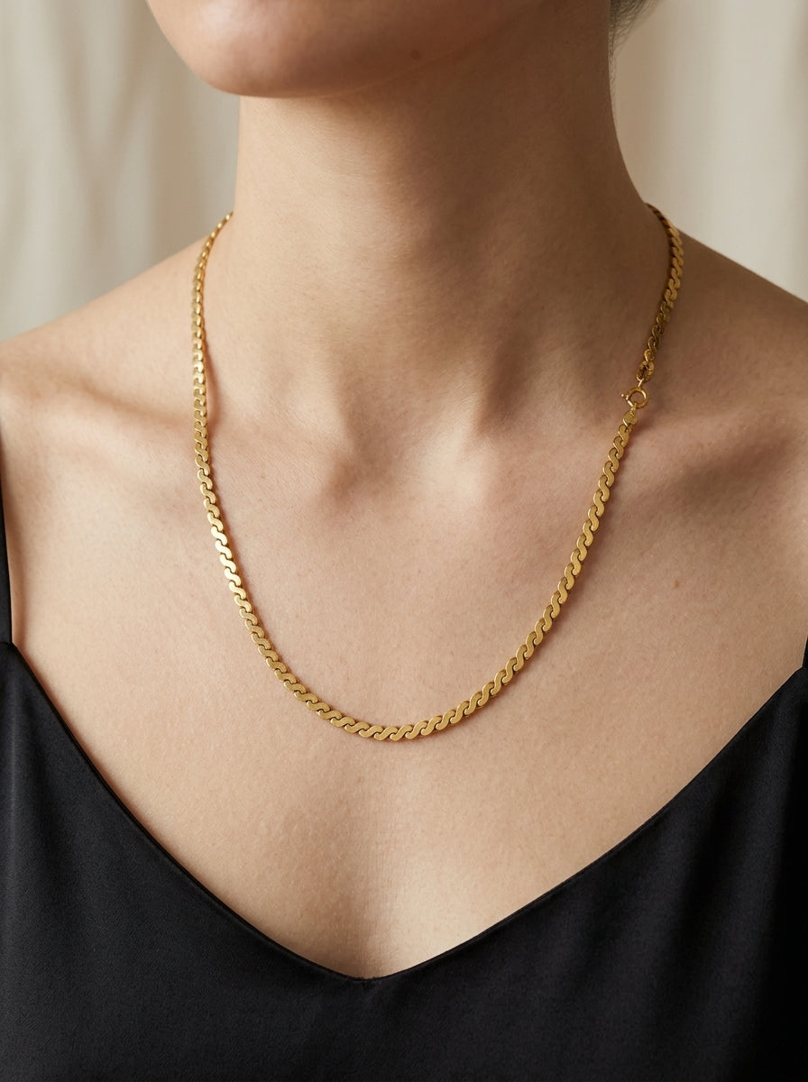 10451 - YG Serpentine Link Chain model still
