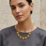 14K Gold Daisy Chain Flower Link Necklace model still