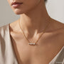 YG Multi Shape Diamond Cluster Bar Pendant Necklace model still