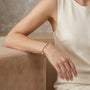 18K Pearl & Stylized Figaro Link Bracelet model still