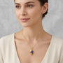 18K Nature Leaf Openwork Freeform Blue Sapphire Charm Pendant model still