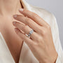 14K White Gold Twisted Round Cut Diamond Ring model still