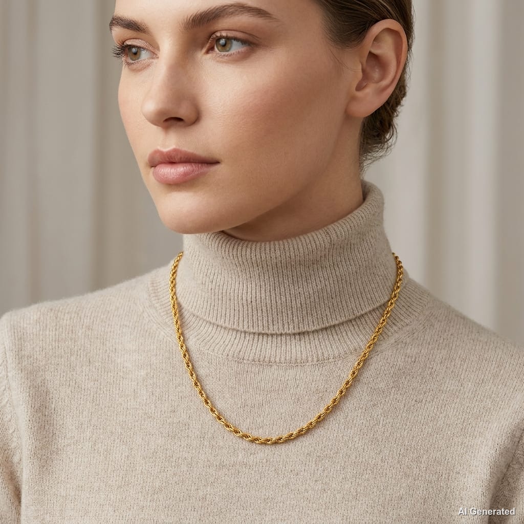 14K Rope Link Chain model still