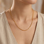 14K Gold Paperclip French Cable Link Chain model still