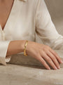 YG Textured Diamond Cut Herringbone Bracelet model still