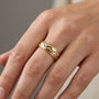 14K Two Tone Gold Zig Zag Pattern Band Ring model still
