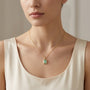 10354 - 14K Green Moissanite Chain and Pendant model still