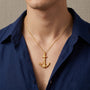 14K Yellow Gold Anchor Nautical Pendant model still