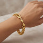 14K Yellow Gold Curb Link Bracelet model still