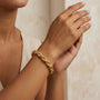 14K Gold Diamond Cut Textured Chunky Wide Rope Chain Bracelet model still