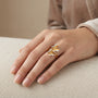 10K Two Tone Gold Butterfly Bypass Ring model still
