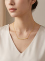 14K Yellow Gold Diamond Cut Bar Pendant Necklace model still
