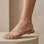 10390 - Two Tone Textured Figaro Link Ankle Bracelet model still