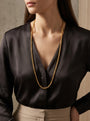 18K Yellow Gold Box Chain Necklace model still