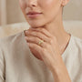 14K Yellow Gold Channel Set Diamond Geometric Honeycomb Bypass Ring model still