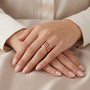 14K Ruby & Diamond Wave Wrap Design "I Love You" Ring model still