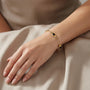 14K Vintage Oval Black Onyx & Rectangular Gate Link Bracelet model still