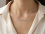 14K Diamond Accent Bar Pendant Necklace model still