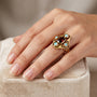 10K Gold Garnet & Opal Vintage Art Nouveau Style Ring model still