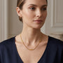 14K Yellow Gold Art Deco Marquise Station Necklace model still