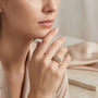 10K Triple Row Diamond Band Ring model still
