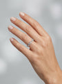 14K White Gold Diamond Woven Twist Band Ring model still